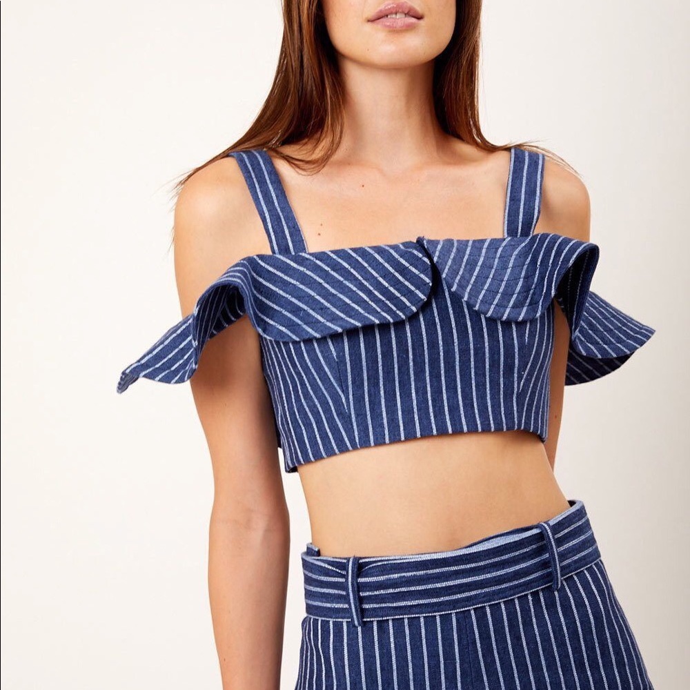 ALEXIS NWT Benta Cropped Denim Top